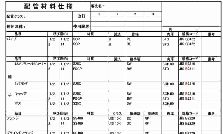 配管仕様 Db単価が読める 配管の見積 積算